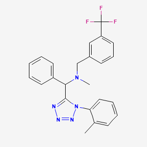 molecular formula C24H22F3N5 B6138913 N-methyl-1-[1-(2-methylphenyl)-1H-tetrazol-5-yl]-1-phenyl-N-[3-(trifluoromethyl)benzyl]methanamine 