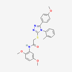 molecular formula C26H26N4O4S B6138938 N-(2,5-dimethoxyphenyl)-2-{[5-(4-methoxyphenyl)-4-(2-methylphenyl)-4H-1,2,4-triazol-3-yl]thio}acetamide 