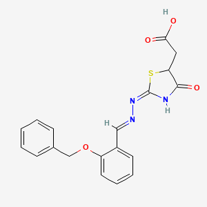 molecular formula C19H17N3O4S B6138950 (2-{[2-(benzyloxy)benzylidene]hydrazono}-4-oxo-1,3-thiazolidin-5-yl)acetic acid 