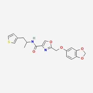 2-[(1,3-benzodioxol-5-yloxy)methyl]-N-[1-methyl-2-(3-thienyl)ethyl]-1,3-oxazole-4-carboxamide