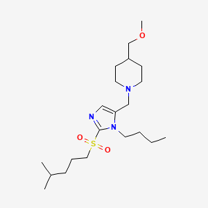 molecular formula C21H39N3O3S B6139008 1-[[3-Butyl-2-(4-methylpentylsulfonyl)imidazol-4-yl]methyl]-4-(methoxymethyl)piperidine 