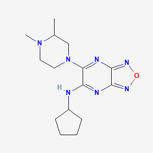 molecular formula C15H23N7O B6139020 N-cyclopentyl-6-(3,4-dimethyl-1-piperazinyl)[1,2,5]oxadiazolo[3,4-b]pyrazin-5-amine 