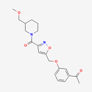 molecular formula C20H24N2O5 B6139038 1-{3-[(3-{[3-(methoxymethyl)-1-piperidinyl]carbonyl}-5-isoxazolyl)methoxy]phenyl}ethanone 