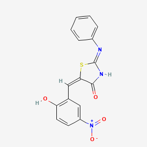 molecular formula C16H11N3O4S B6139054 5-(2-hydroxy-5-nitrobenzylidene)-2-(phenylimino)-1,3-thiazolidin-4-one 