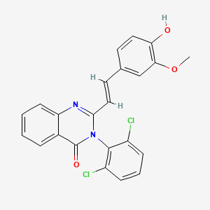 molecular formula C23H16Cl2N2O3 B6139060 3-(2,6-dichlorophenyl)-2-[2-(4-hydroxy-3-methoxyphenyl)vinyl]-4(3H)-quinazolinone 