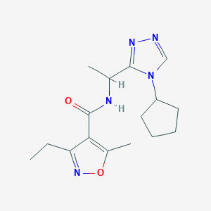 molecular formula C16H23N5O2 B6139067 N-[1-(4-cyclopentyl-4H-1,2,4-triazol-3-yl)ethyl]-3-ethyl-5-methyl-4-isoxazolecarboxamide 