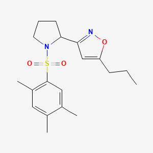molecular formula C19H26N2O3S B6139072 5-propyl-3-{1-[(2,4,5-trimethylphenyl)sulfonyl]-2-pyrrolidinyl}isoxazole 