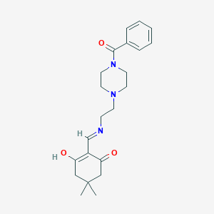 molecular formula C22H29N3O3 B6139088 2-({[2-(4-benzoyl-1-piperazinyl)ethyl]amino}methylene)-5,5-dimethyl-1,3-cyclohexanedione 