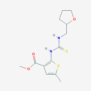 molecular formula C13H18N2O3S2 B6139095 Methyl 5-methyl-2-{[(tetrahydrofuran-2-ylmethyl)carbamothioyl]amino}thiophene-3-carboxylate 