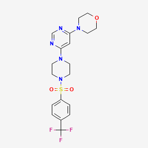 molecular formula C19H22F3N5O3S B6139100 4-[6-(4-{[4-(trifluoromethyl)phenyl]sulfonyl}-1-piperazinyl)-4-pyrimidinyl]morpholine 