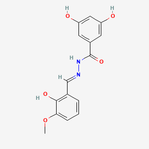 molecular formula C15H14N2O5 B6139143 3,5-dihydroxy-N'-(2-hydroxy-3-methoxybenzylidene)benzohydrazide 