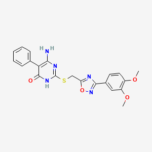 molecular formula C21H19N5O4S B6139146 6-amino-2-({[3-(3,4-dimethoxyphenyl)-1,2,4-oxadiazol-5-yl]methyl}thio)-5-phenyl-4(3H)-pyrimidinone 