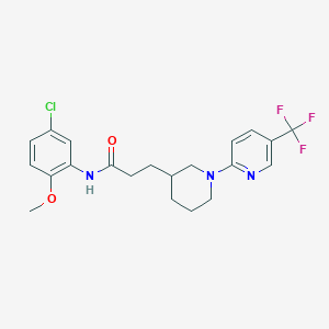 molecular formula C21H23ClF3N3O2 B6139150 N-(5-chloro-2-methoxyphenyl)-3-{1-[5-(trifluoromethyl)-2-pyridinyl]-3-piperidinyl}propanamide 