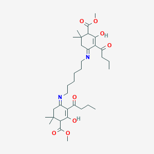 molecular formula C34H52N2O8 B6139154 dimethyl 4,4'-(1,6-hexanediyldiimino)bis(3-butyryl-6,6-dimethyl-2-oxo-3-cyclohexene-1-carboxylate) 