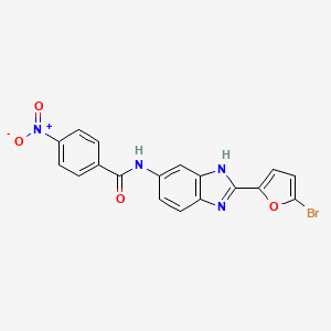 molecular formula C18H11BrN4O4 B6139155 N-[2-(5-bromo-2-furyl)-1H-benzimidazol-5-yl]-4-nitrobenzamide 