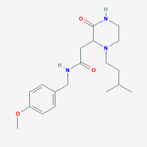 N-(4-methoxybenzyl)-2-[1-(3-methylbutyl)-3-oxo-2-piperazinyl]acetamide