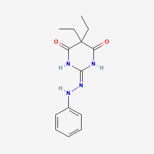molecular formula C14H18N4O2 B6139196 5,5-diethyl-2,4,6(1H,3H,5H)-pyrimidinetrione 2-(phenylhydrazone) 