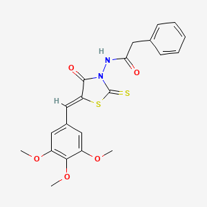 molecular formula C21H20N2O5S2 B6139198 N-[4-oxo-2-thioxo-5-(3,4,5-trimethoxybenzylidene)-1,3-thiazolidin-3-yl]-2-phenylacetamide 