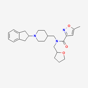 molecular formula C25H33N3O3 B6139208 N-{[1-(2,3-dihydro-1H-inden-2-yl)-4-piperidinyl]methyl}-5-methyl-N-(tetrahydro-2-furanylmethyl)-3-isoxazolecarboxamide 