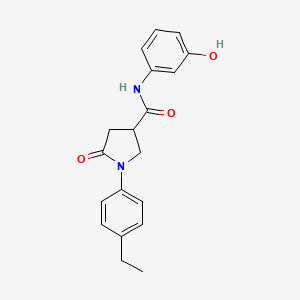 molecular formula C19H20N2O3 B6139235 1-(4-ethylphenyl)-N-(3-hydroxyphenyl)-5-oxo-3-pyrrolidinecarboxamide 