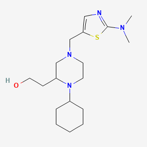 2-(1-cyclohexyl-4-{[2-(dimethylamino)-1,3-thiazol-5-yl]methyl}-2-piperazinyl)ethanol