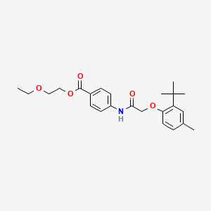 molecular formula C24H31NO5 B6139277 2-ethoxyethyl 4-{[(2-tert-butyl-4-methylphenoxy)acetyl]amino}benzoate 