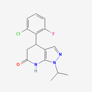 molecular formula C15H15ClFN3O B6139280 4-(2-chloro-6-fluorophenyl)-1-isopropyl-1,4,5,7-tetrahydro-6H-pyrazolo[3,4-b]pyridin-6-one 