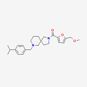 molecular formula C25H34N2O3 B6139290 7-(4-isopropylbenzyl)-2-[5-(methoxymethyl)-2-furoyl]-2,7-diazaspiro[4.5]decane 
