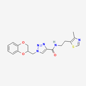 molecular formula C18H19N5O3S B6139291 1-(2,3-dihydro-1,4-benzodioxin-2-ylmethyl)-N-[2-(4-methyl-1,3-thiazol-5-yl)ethyl]-1H-1,2,3-triazole-4-carboxamide 