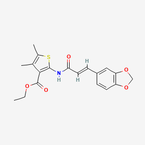 molecular formula C19H19NO5S B6139320 ethyl 2-{[3-(1,3-benzodioxol-5-yl)acryloyl]amino}-4,5-dimethyl-3-thiophenecarboxylate 