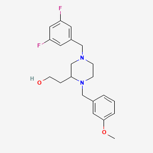 molecular formula C21H26F2N2O2 B6139332 2-[4-(3,5-difluorobenzyl)-1-(3-methoxybenzyl)-2-piperazinyl]ethanol 