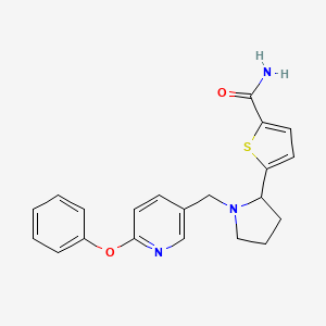 molecular formula C21H21N3O2S B6139335 5-{1-[(6-phenoxy-3-pyridinyl)methyl]-2-pyrrolidinyl}-2-thiophenecarboxamide 