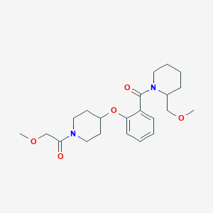molecular formula C22H32N2O5 B6139351 1-(2-{[1-(methoxyacetyl)-4-piperidinyl]oxy}benzoyl)-2-(methoxymethyl)piperidine 