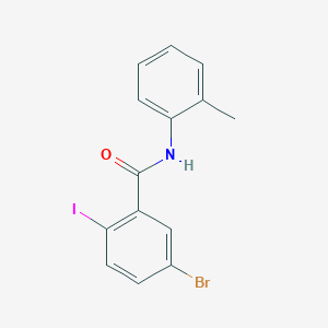 molecular formula C14H11BrINO B6139363 5-bromo-2-iodo-N-(2-methylphenyl)benzamide 