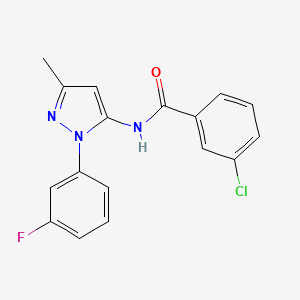 molecular formula C17H13ClFN3O B6139376 3-chloro-N-[1-(3-fluorophenyl)-3-methyl-1H-pyrazol-5-yl]benzamide 