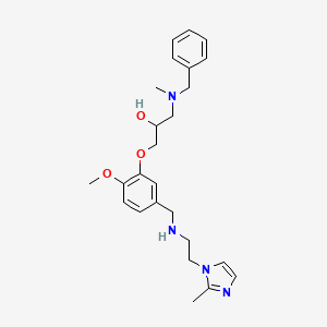 molecular formula C25H34N4O3 B6139397 1-[benzyl(methyl)amino]-3-[2-methoxy-5-({[2-(2-methyl-1H-imidazol-1-yl)ethyl]amino}methyl)phenoxy]-2-propanol 