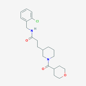 molecular formula C21H29ClN2O3 B6139400 N-(2-chlorobenzyl)-3-[1-(tetrahydro-2H-pyran-4-ylcarbonyl)-3-piperidinyl]propanamide 