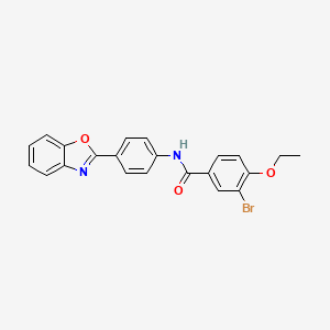 molecular formula C22H17BrN2O3 B6139402 N-[4-(1,3-benzoxazol-2-yl)phenyl]-3-bromo-4-ethoxybenzamide 