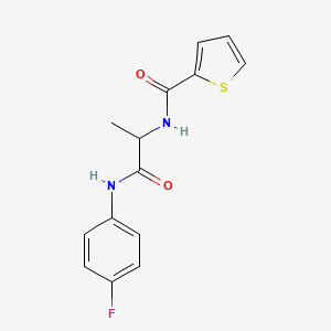 molecular formula C14H13FN2O2S B6139409 N-{2-[(4-fluorophenyl)amino]-1-methyl-2-oxoethyl}-2-thiophenecarboxamide 