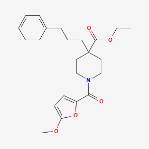 molecular formula C23H29NO5 B6139413 ethyl 1-(5-methoxy-2-furoyl)-4-(3-phenylpropyl)-4-piperidinecarboxylate 