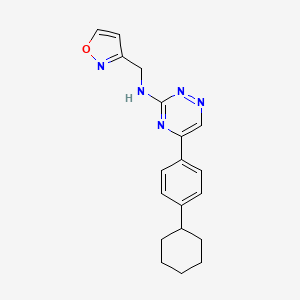 molecular formula C19H21N5O B6139415 5-(4-cyclohexylphenyl)-N-(3-isoxazolylmethyl)-1,2,4-triazin-3-amine 