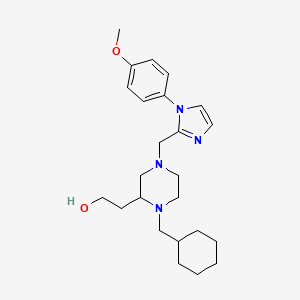 molecular formula C24H36N4O2 B6139422 2-(1-(cyclohexylmethyl)-4-{[1-(4-methoxyphenyl)-1H-imidazol-2-yl]methyl}-2-piperazinyl)ethanol 