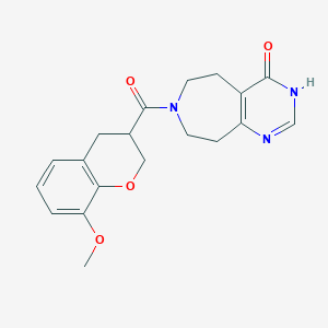 molecular formula C19H21N3O4 B6139424 7-[(8-methoxy-3,4-dihydro-2H-chromen-3-yl)carbonyl]-3,5,6,7,8,9-hexahydro-4H-pyrimido[4,5-d]azepin-4-one 