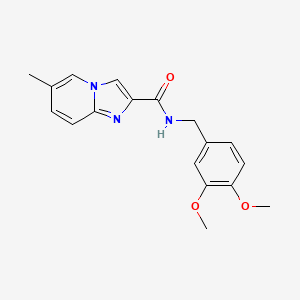 molecular formula C18H19N3O3 B6139428 N-(3,4-dimethoxybenzyl)-6-methylimidazo[1,2-a]pyridine-2-carboxamide 