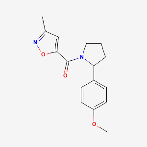molecular formula C16H18N2O3 B6139450 5-{[2-(4-methoxyphenyl)-1-pyrrolidinyl]carbonyl}-3-methylisoxazole 