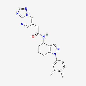 molecular formula C22H23N7O B6139458 N-[1-(3,4-dimethylphenyl)-4,5,6,7-tetrahydro-1H-indazol-4-yl]-2-[1,2,4]triazolo[1,5-a]pyrimidin-6-ylacetamide 