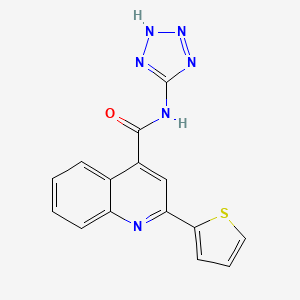 molecular formula C15H10N6OS B6139474 N-1H-tetrazol-5-yl-2-(2-thienyl)-4-quinolinecarboxamide 