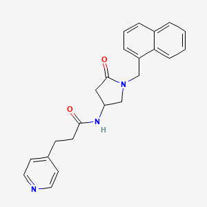 molecular formula C23H23N3O2 B6139477 N-[1-(1-naphthylmethyl)-5-oxo-3-pyrrolidinyl]-3-(4-pyridinyl)propanamide 