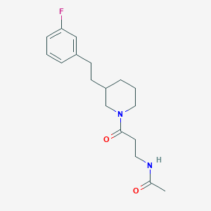 molecular formula C18H25FN2O2 B6139479 N-(3-{3-[2-(3-fluorophenyl)ethyl]-1-piperidinyl}-3-oxopropyl)acetamide 