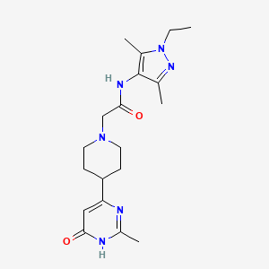 N-(1-ethyl-3,5-dimethyl-1H-pyrazol-4-yl)-2-[4-(6-hydroxy-2-methylpyrimidin-4-yl)piperidin-1-yl]acetamide